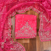 Glass Shimmer Pink Unstitched Suit